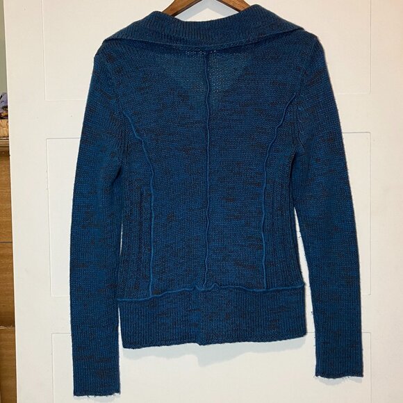 Cato Women's Medium Blue Zip-Up Knit Sweater Cardigan Grunge Whimsigoth Indie - Picture 6 of 8